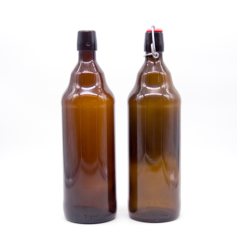 1000ml 1 liter amber swing top beer bottle glass beer bottle