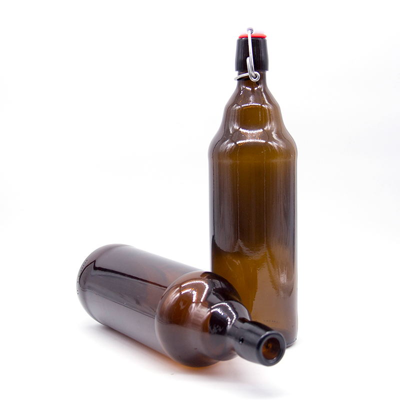 1000ml 1 liter amber swing top beer bottle glass beer bottle