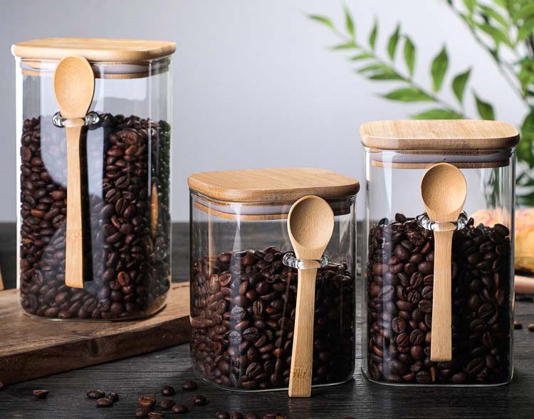1000ml 1200ml 1500ml Wholesale Heat Resistant Borosilicate Glass Jars Of 3 Square Style Glass Containers Food Canister Kitchen