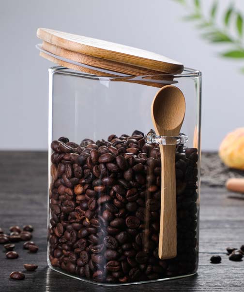 1000ml 1200ml 1500ml Wholesale Heat Resistant Borosilicate Glass Jars Of 3 Square Style Glass Containers Food Canister Kitchen