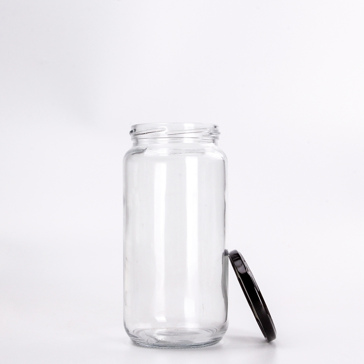 1000ml 1L 1kg Round glass jar for Coconut Oil Honey Sauce Jam Garlic with 82mm lid wholesale