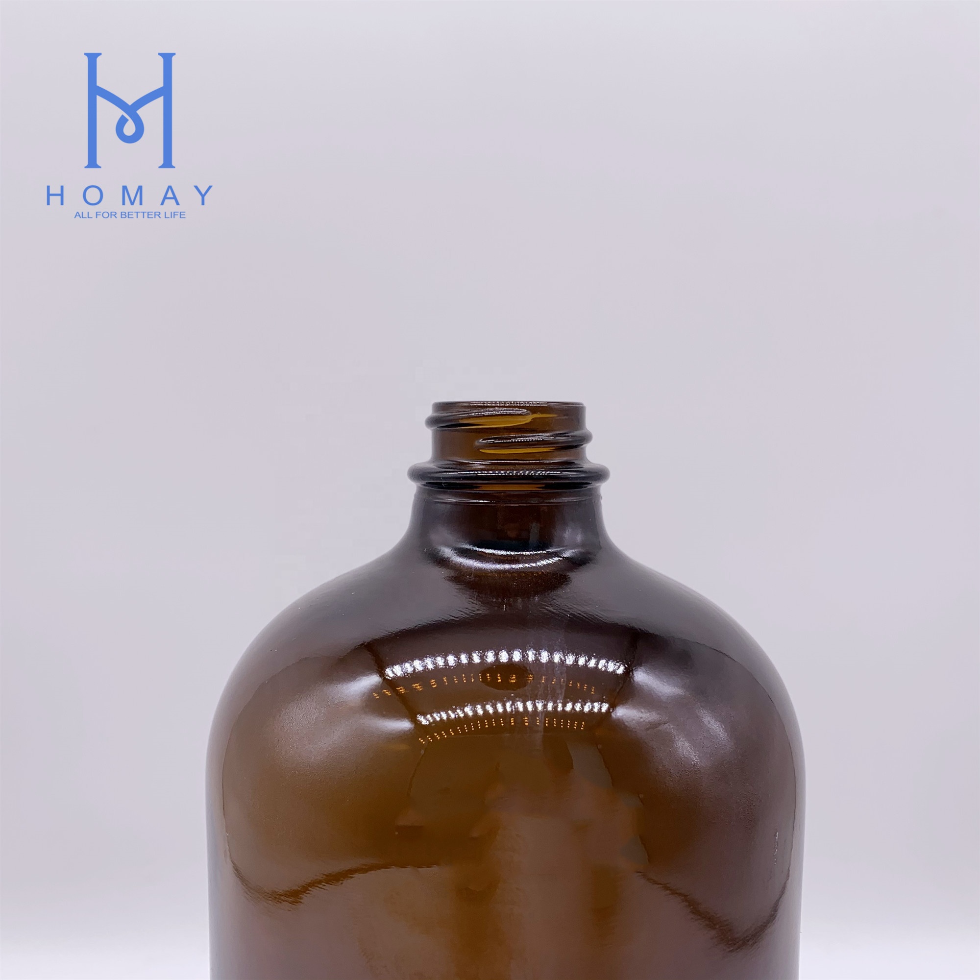 1000ml/1L amber boston round glass bottle