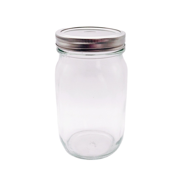 1000ml 32oz clear glass pickle sauerkraut jar storage jar with sealed 87mm two pieces metal lid
