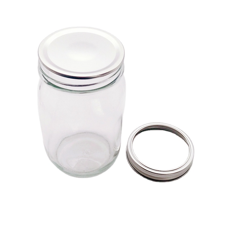 1000ml 32oz clear glass pickle sauerkraut jar storage jar with sealed 87mm two pieces metal lid