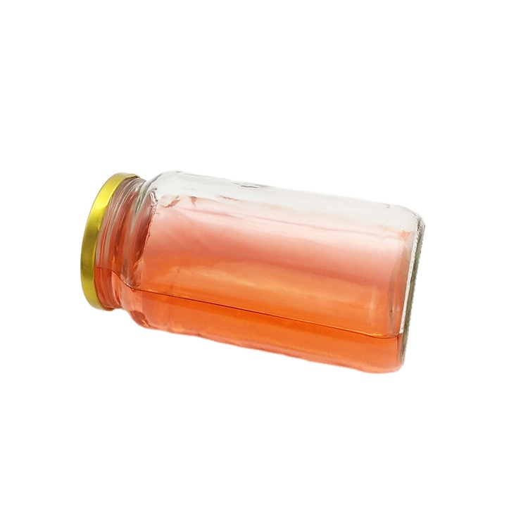 1000ml 32oz transparent round glass pickle jar coconut oil jar with 82mm sealed golden metal lid