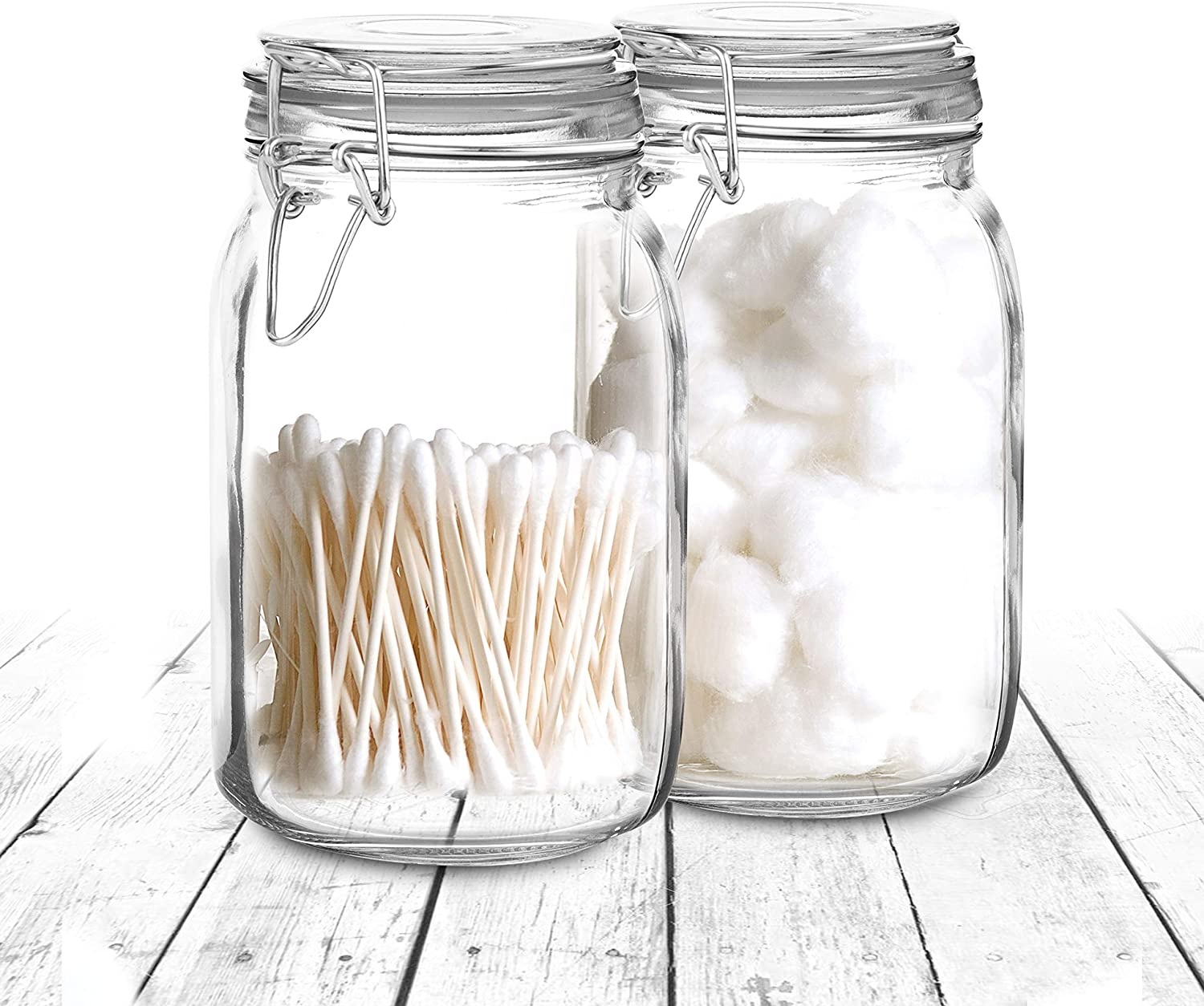 1000ml 34OZ big size glass food storage jar with clip glass lid