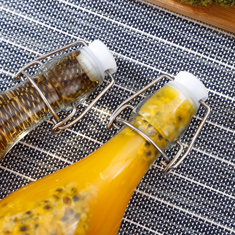 1000ml 500ml 350ml Kitchen Use Swing Top Clear Sealed Glass Storage Bottles for Beverage