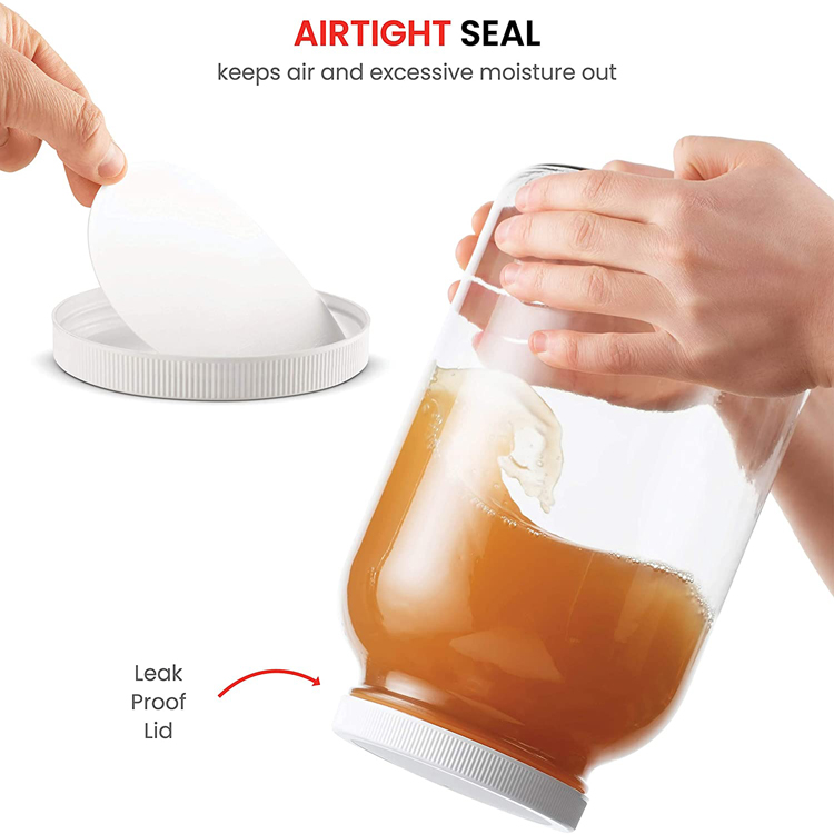 1000ml Glass Containers Food Glass Mason Jars 32 oz with Plastic Lid