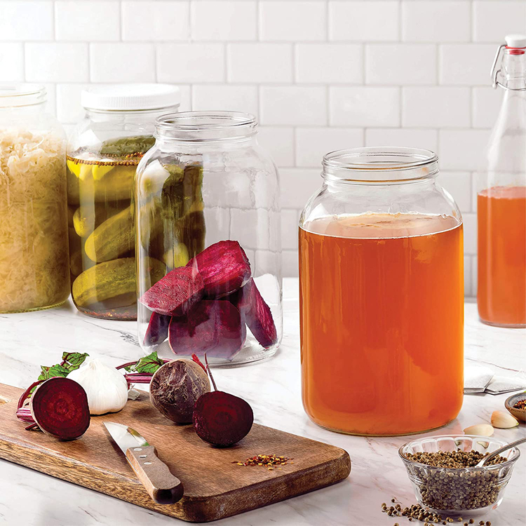 1000ml Glass Containers Food Glass Mason Jars 32 oz with Plastic Lid