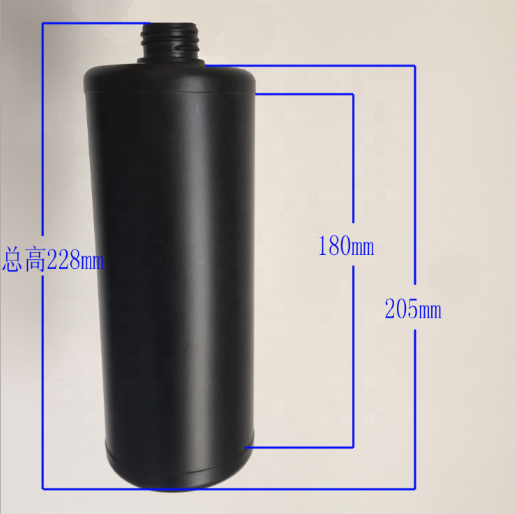 1000ml HDPE plastic 1L black bottle for chemical