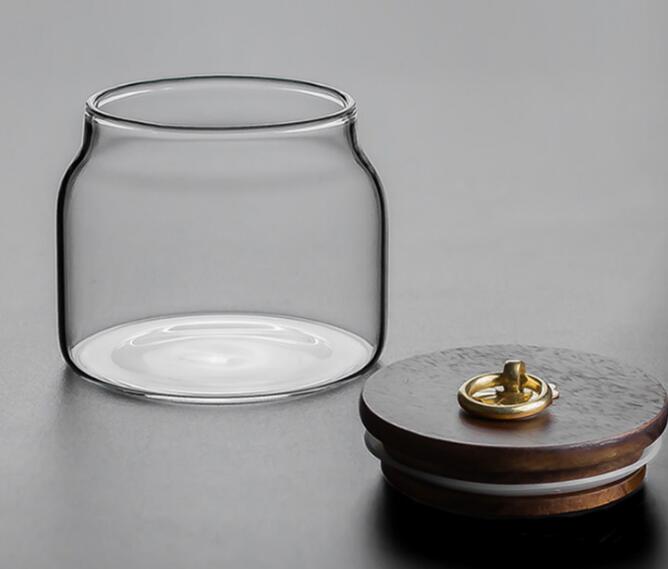 1000ml Portable Air Tight Glass Jars With Acacia Mangium Lids For Tea Candy Nuts