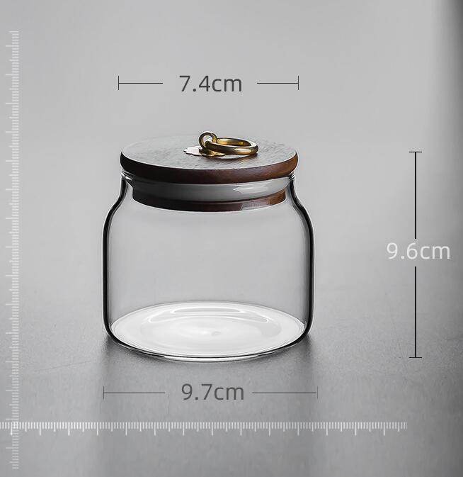 1000ml Portable Air Tight Glass Jars With Acacia Mangium Lids For Tea Candy Nuts