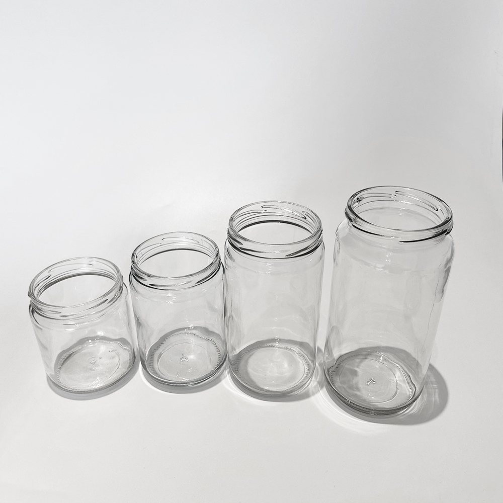 1000ml Round Empty Glass Jar for Pickles Coconut Oil Storage