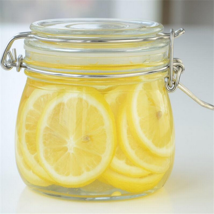 1000ml Square candy glass jar,glass sugar storage jar with bamboo lid