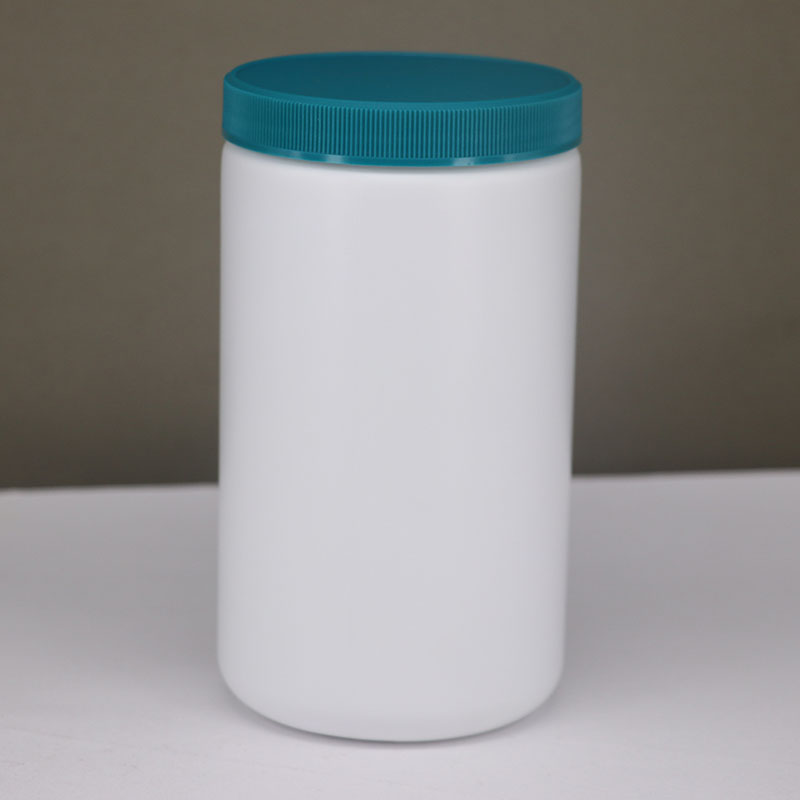 1000ml White Cylinder HDPE Powder Jar