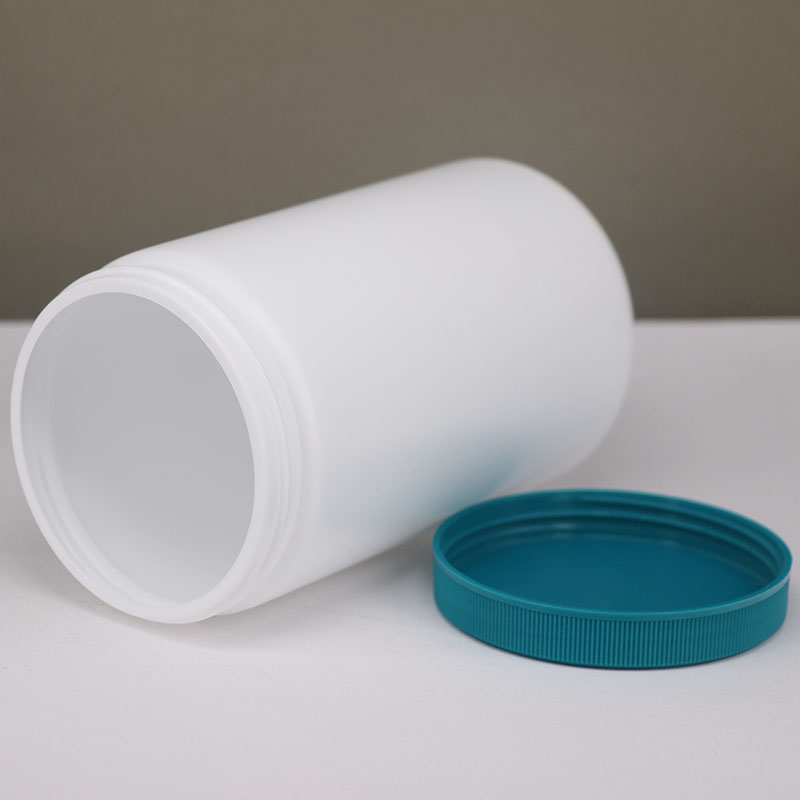 1000ml White Cylinder HDPE Powder Jar