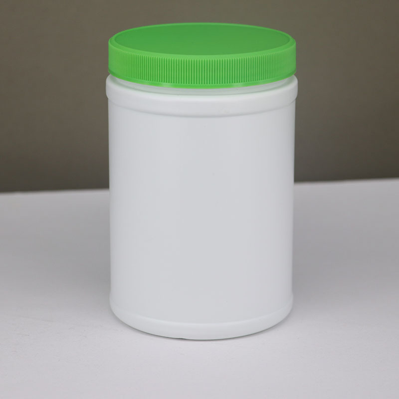 1000ml White Cylinder HDPE Powder Jar