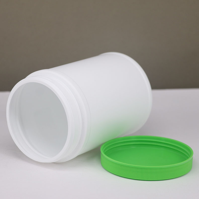 1000ml White Cylinder HDPE Powder Jar