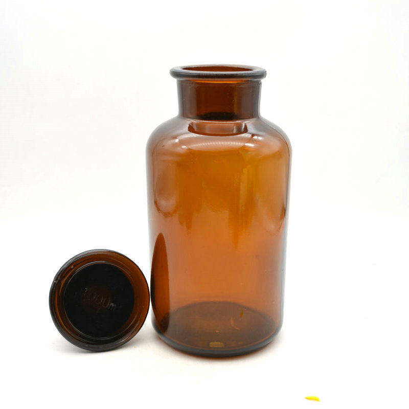 1000ml Wide Mouth Lab Chemical Brown Amber Glass Reagent Bottle