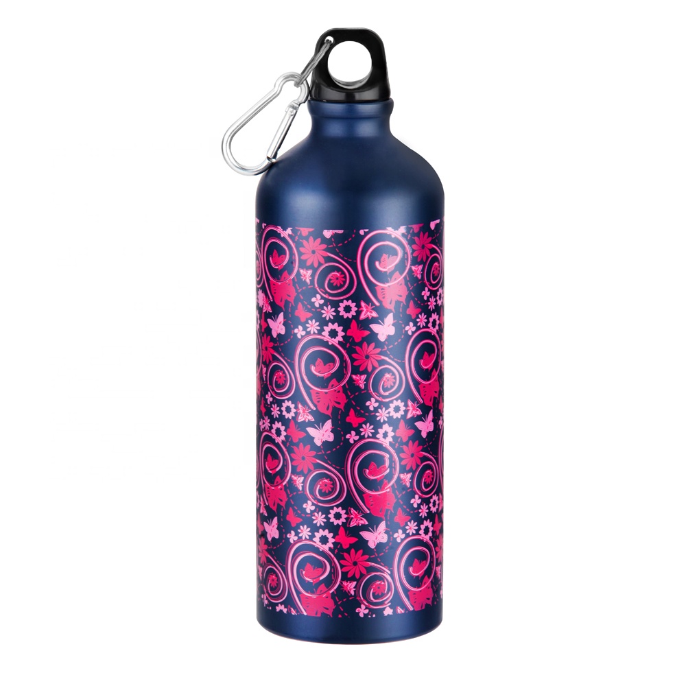 1000ml aluminum water bottle with heat transfer printing