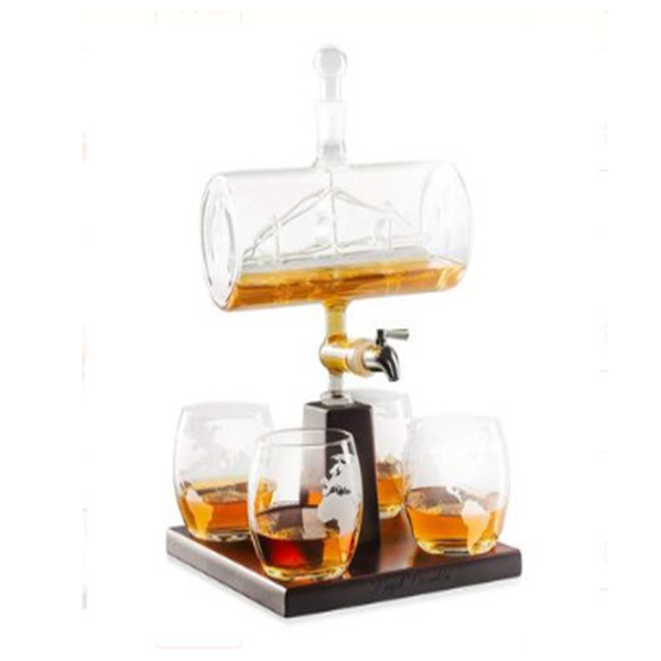 1000ml boat inside glass vodka bottle