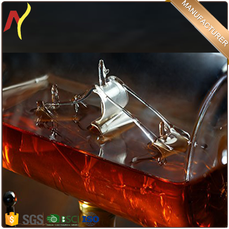 1000ml boat inside glass vodka bottle