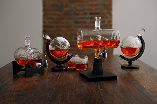 1000ml boat inside glass vodka bottle