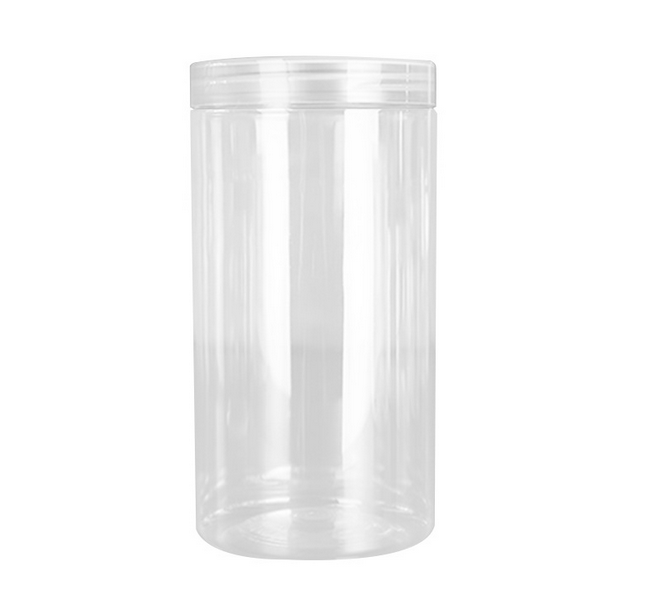 1000ml diameter 92mm high 177mm pet food grade empty plastic packaging jars with lids for nut biscuits