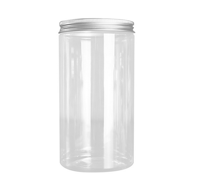 1000ml diameter 92mm high 177mm pet food grade empty plastic packaging jars with lids for nut biscuits