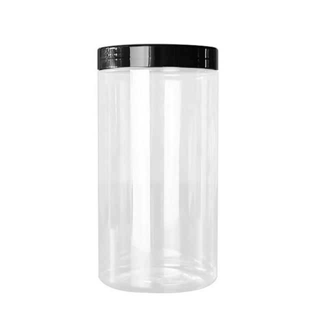 1000ml diameter 92mm high 177mm pet food grade empty plastic packaging jars with lids for nut biscuits