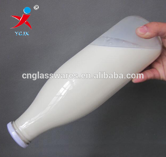 1000ml glass milk bottle with metal lid