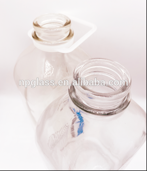 1000ml sterilized glass milk bottle with plastic cap logo print available