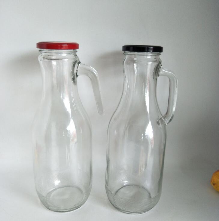 1000ml transparent glass beverage bottle with tin cap