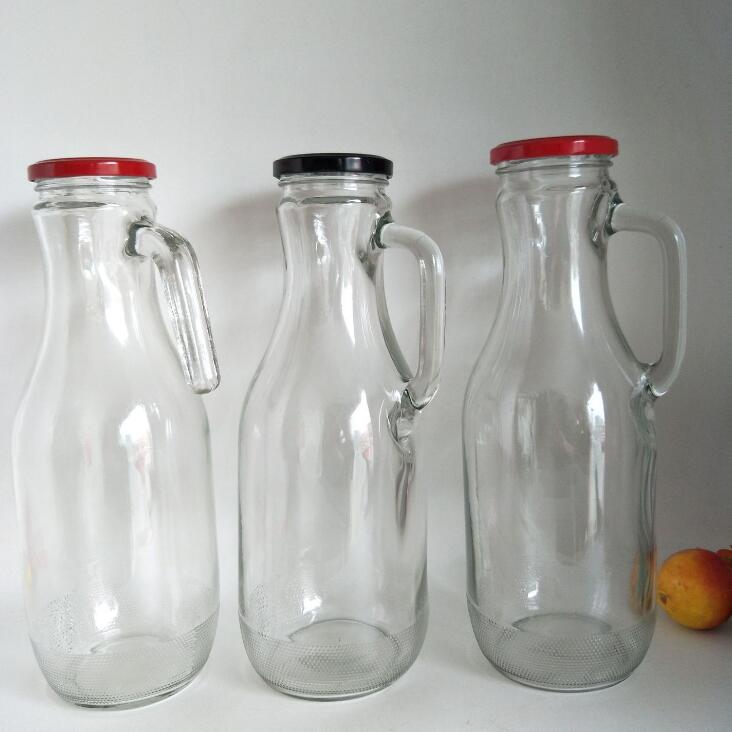 1000ml transparent glass beverage bottle with tin cap