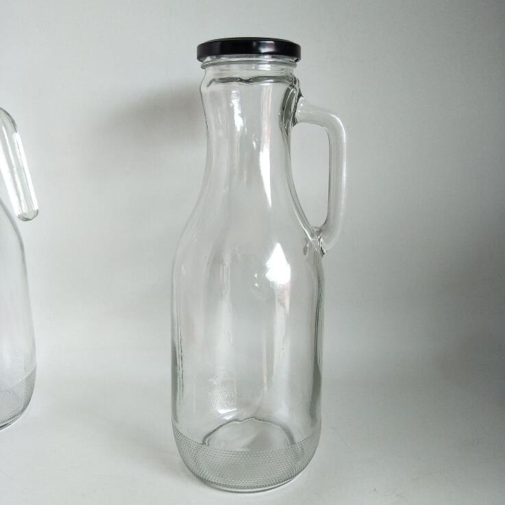 1000ml transparent glass beverage bottle with tin cap