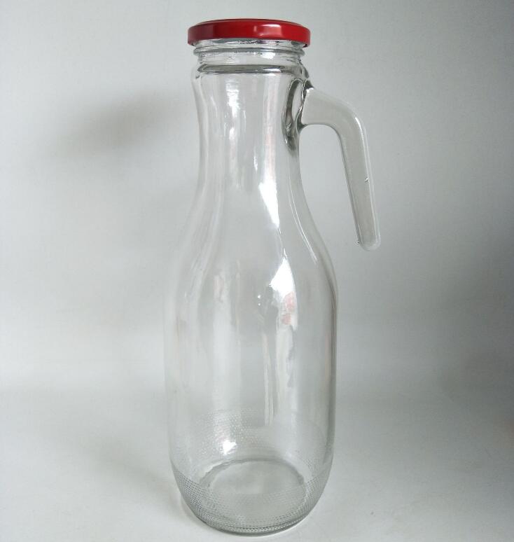 1000ml transparent glass beverage bottle with tin cap