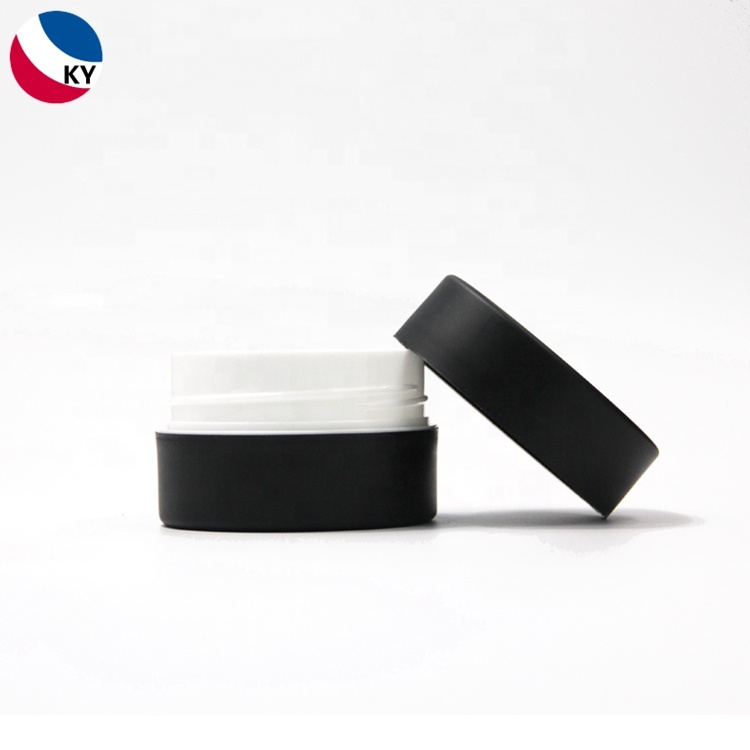 100G 100ml Cosmetic Jar Double Wall Plastic Plastic Body Butter Black Skin Care Cream Pet