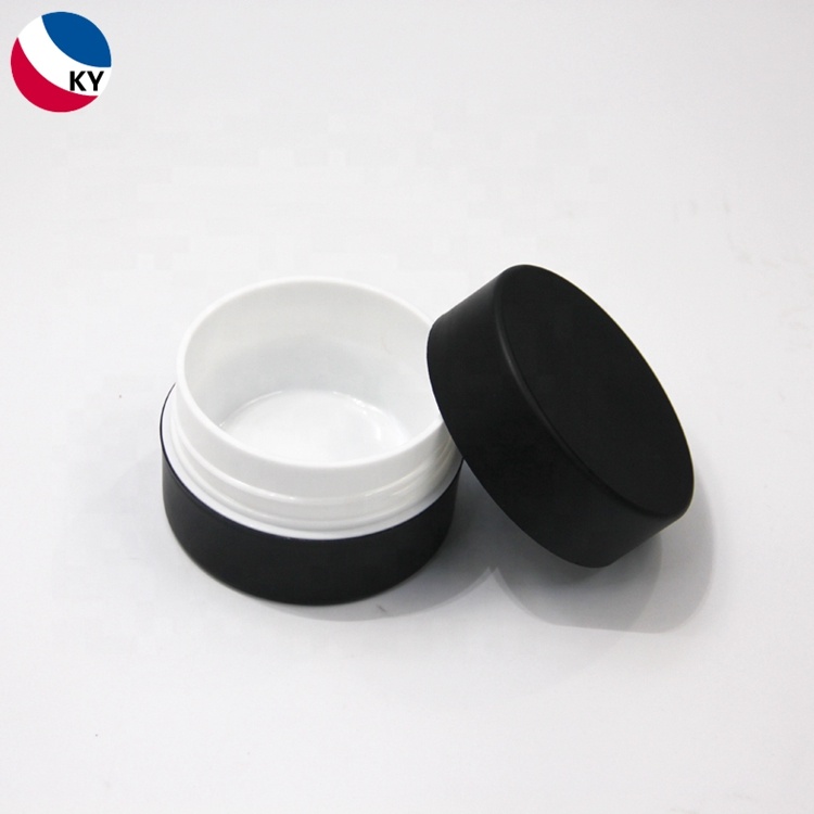 100G 100ml Cosmetic Jar Double Wall Plastic Plastic Body Butter Black Skin Care Cream Pet