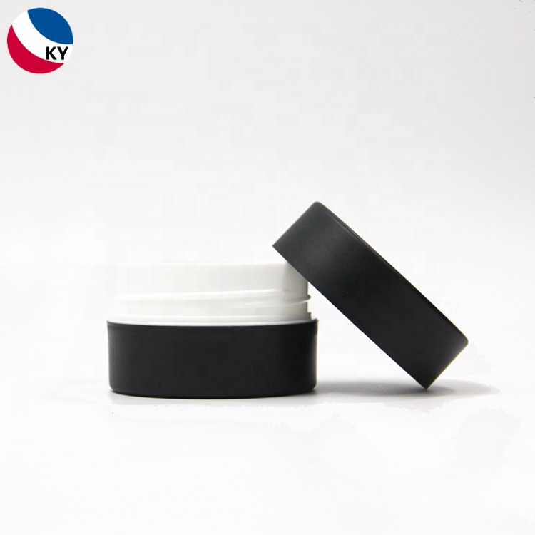 100G 100ml Cosmetic Jar Double Wall Plastic Plastic Body Butter Black Skin Care Cream Pet