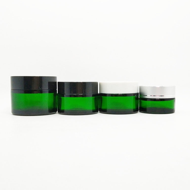 100G Green Color Coating Bakhoor Jar Hot Stamping Logo Cream Glass Jars