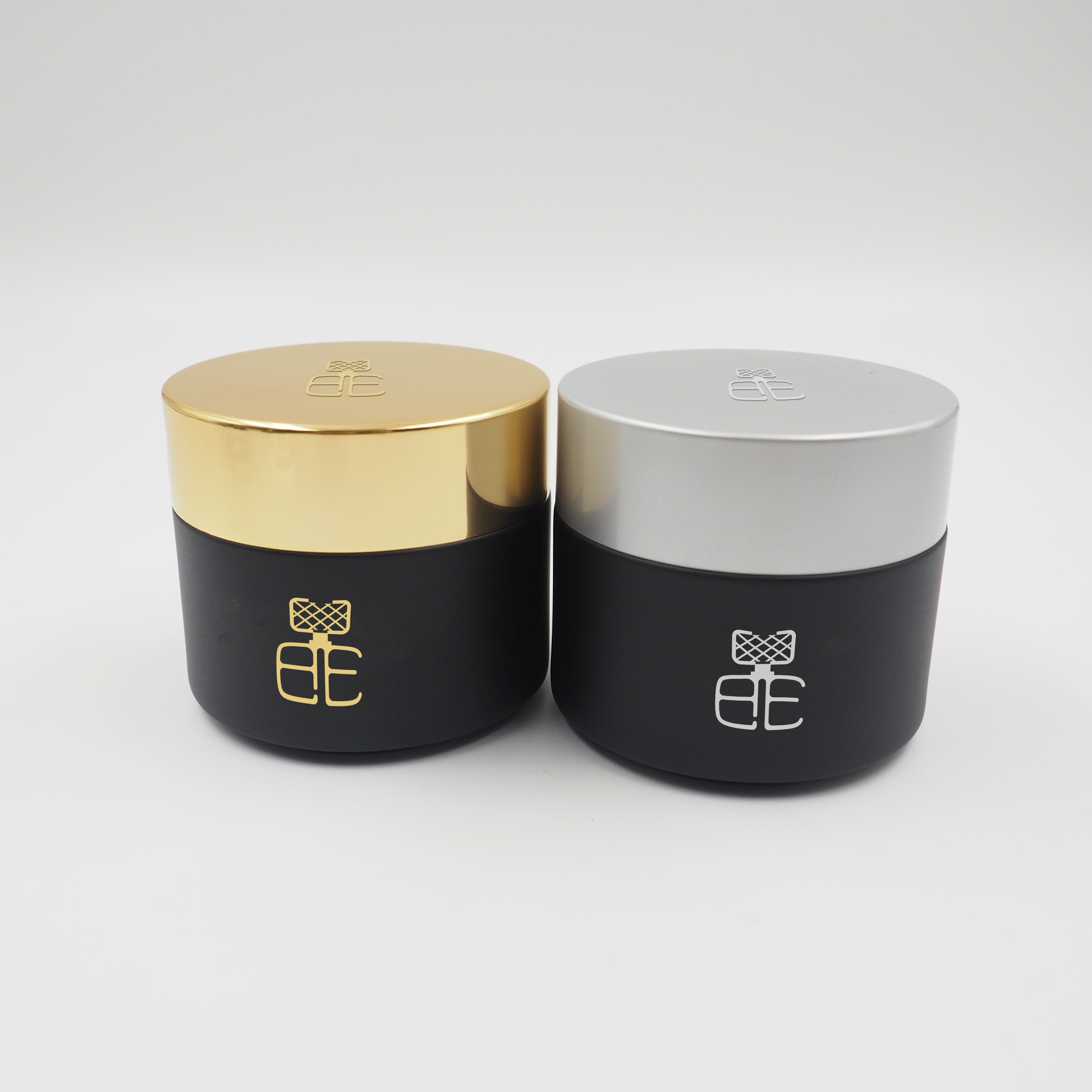 100G Matte Black Coating Bakhoor Jar With Aluminum Cap Luxury Glass Jars For Cream