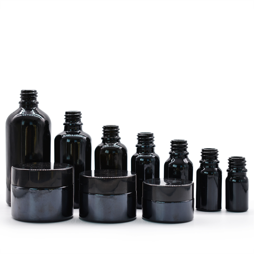 100G  black glass jars for cream jars
