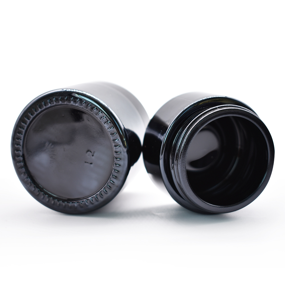 100G black glass jars for cream jars
