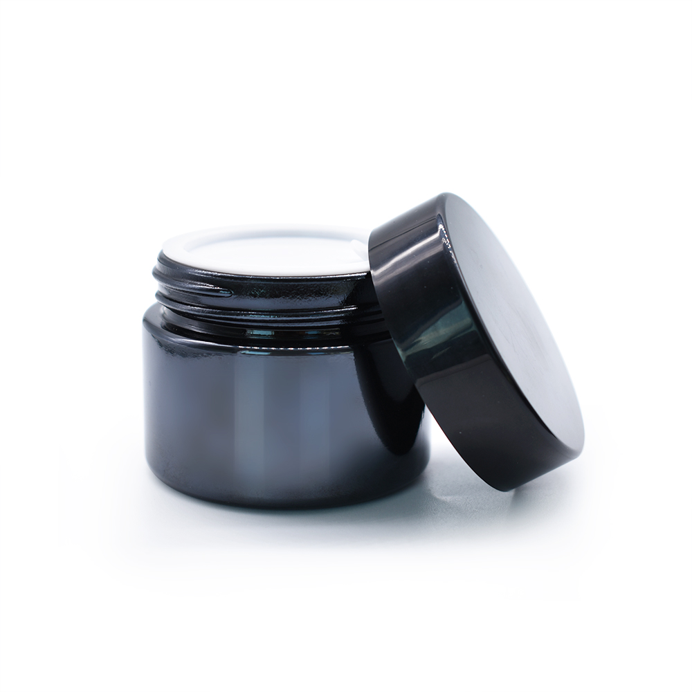 100G black glass jars for cream jars
