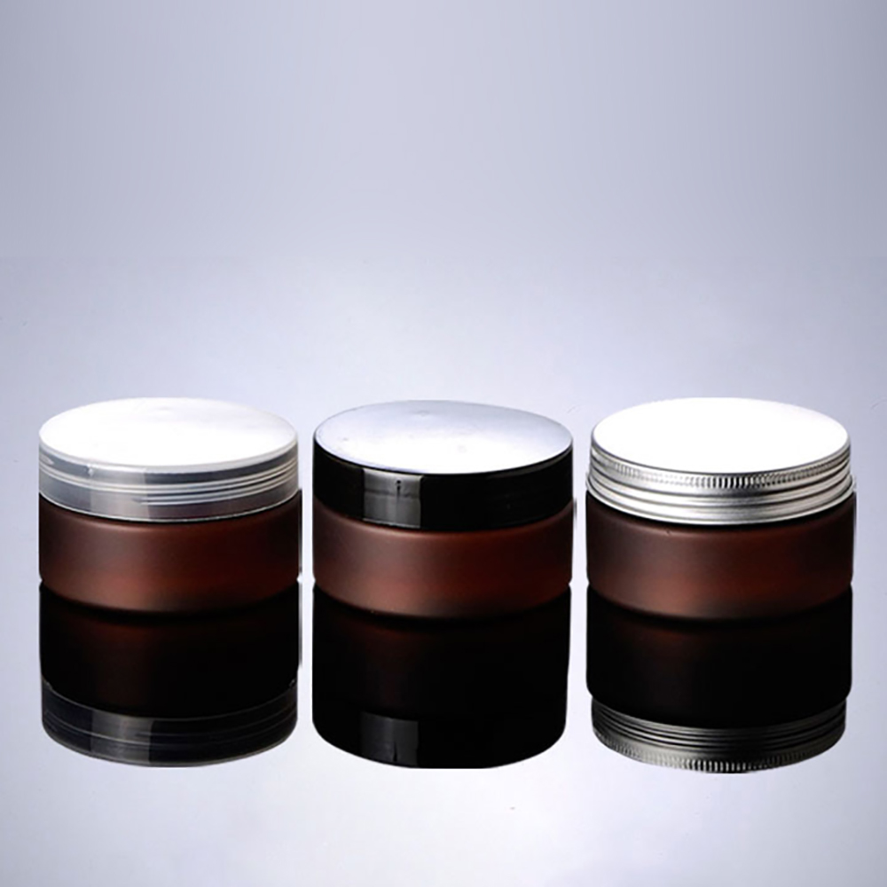 100G brown PET cream bottle Jar,100 g PET cream cans, plastic 100ml cream bottles with black matte cover Cosmetic Packaging