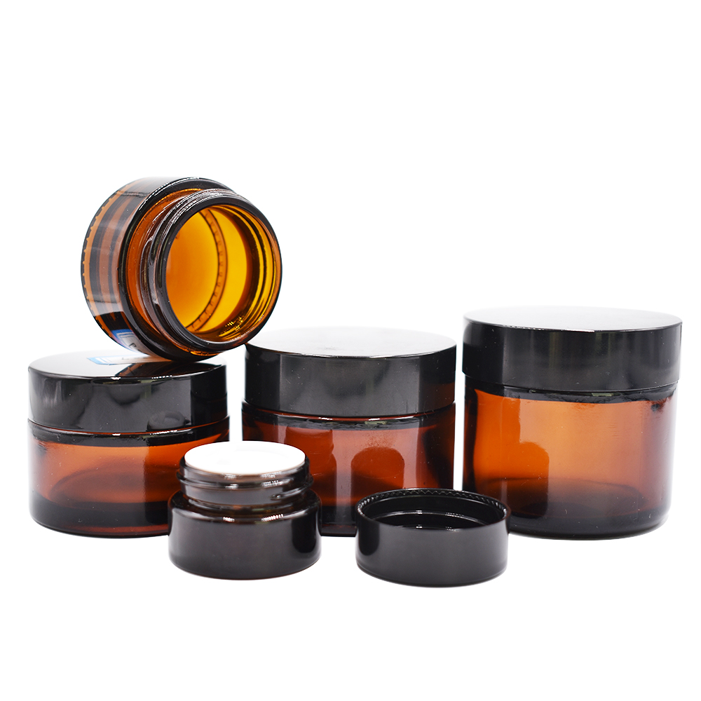 100G glass jar amber cosmetic jar cream glass jar