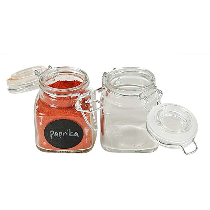 100ML 3.4 Ounce Mini Clear Glass Spice Jar for Tea Spice Kitchen Food