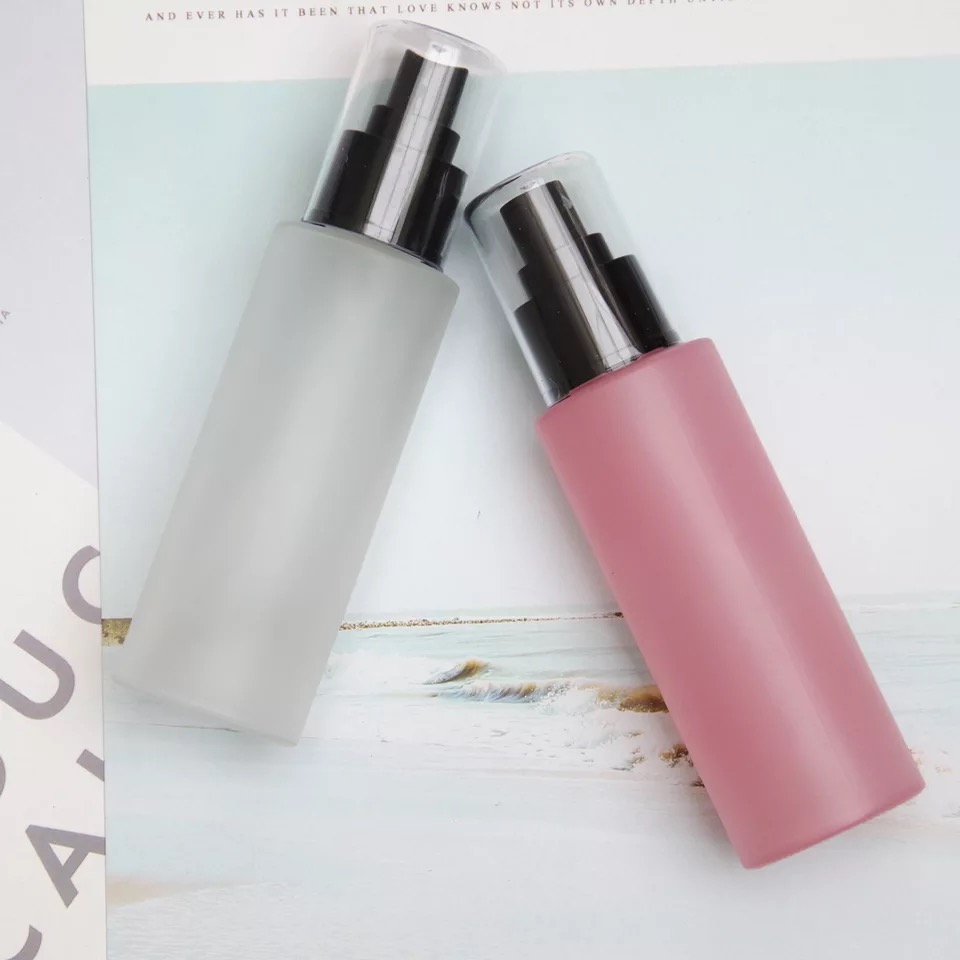 100ML colorful mist spray toner glass frosted bottle