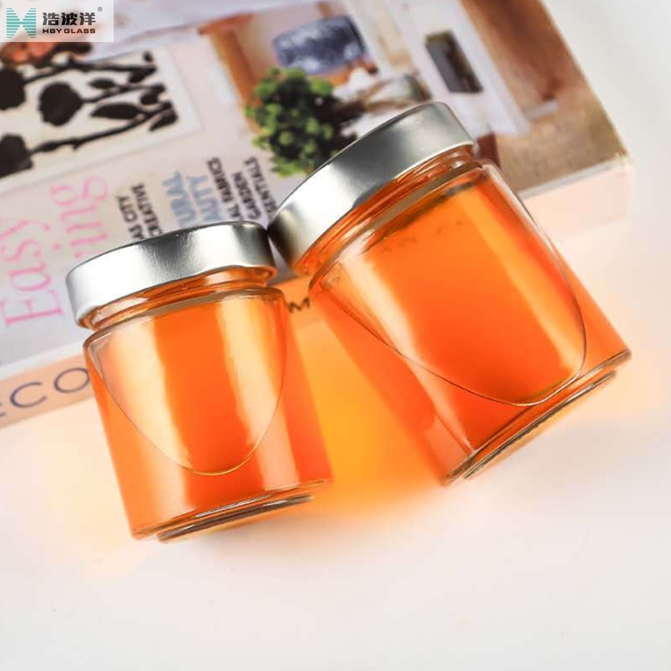 100ML cylinder caviar glass jar with metal screw lid
