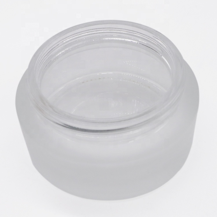 100ML frosted glass jar with wood bamboo lid can custom logo